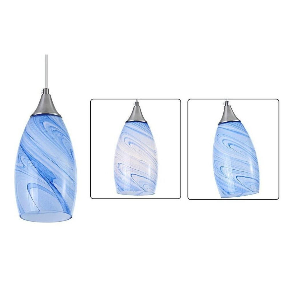 BRAND NEW! Blue and White Glass Lamp